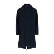 Midnight Blue Stretch Cotton Parka