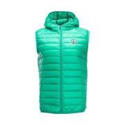 Hætteærmløs Puffer Vest - Grøn