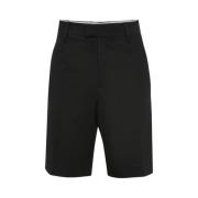 Sorte Bomuldssnitte Bermuda Shorts