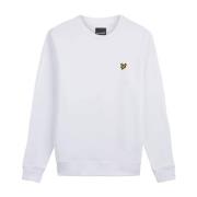 Klassisk Crew Neck Sweatshirt i Hvid