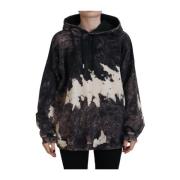 Multifarvet Dye Bomuld Hoodie Sweatshirt