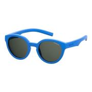 Blå stel solbriller med polariserede linser