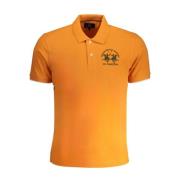 Orange Kontrast Polo Skjorte med Logo