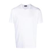 Hvid Rund Hals Kortærmet T-Shirt