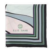 Grøn Trykt Silketørklæde med Logo