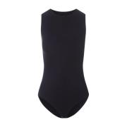 Sort Ærmeløs Bodysuit Top