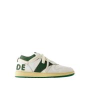 Hvide/Grønne Læder Sneakers