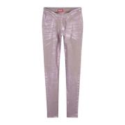 Pink Skinny Jeans med Unikt Design