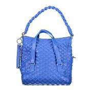 Blå Chic Håndtaske med Kontrastdetaljer