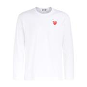 Langærmet T-shirt med rødt hjerte
