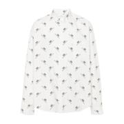 Hvid BB Print Button-Down Skjorte
