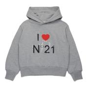 Mélange sweatshirt med I love N°21 logo