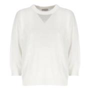 Hvid Linen Cotton Sweater Crew Neck