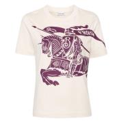 Equestrian Knight Design T-shirt Hvid