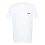 Hvid T-shirt med Signatur Broderi