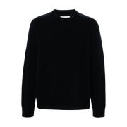 Blå Uld Crew Neck Sweater