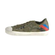 Grøn Camouflage Læder Sneakers