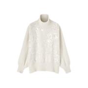 Paillet Høj Hals Uld Sweater