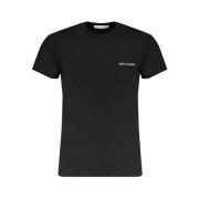 Sort T-shirt med Logo Print