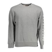 Grå Bomuldssweater med Print