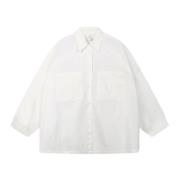 Hvid Oversize Skjorte med Well Being Broderi
