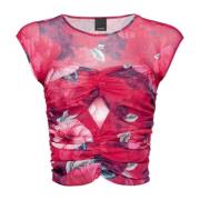 Hibiscus Blomster Print Crop Top