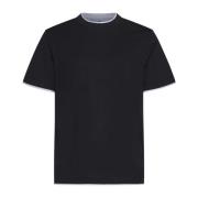 Sort Bomuld Crew Neck T-shirt