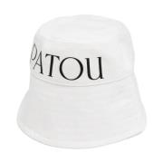 Logo-Print Bucket Hat Hvid