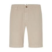 Beige Linned Shorts til Sommeren