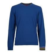 Blå Uldblandings Crew-Neck Sweater