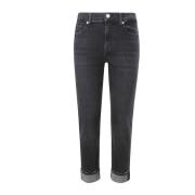 Højtaljede Skinny Jeans med Manchet