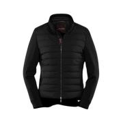 Quiltet gåsedun blouson med sporty strik