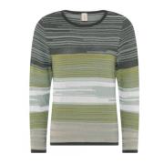 Farverig O-Neck Pullover Bluse