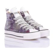 Tilpassede Sølv Lilla Platform Sneakers