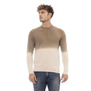 Beige Alpaca Blandingsstrik med Rund Hals