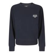 Blå Boxy Fit Sweatshirt med Broderet Logo