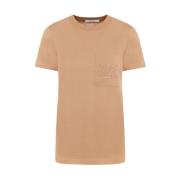 Elegant Kamel Bomulds T-Shirt