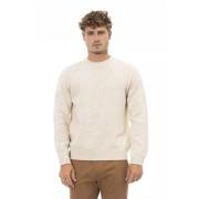 Beige Alpaca Læder Sweater