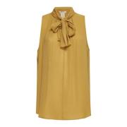 Guld Silke Georgette Bue Bluse