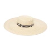 Hvid Straw Capeline Hat