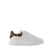 Hvide Leopard Oversized Sneakers Læder