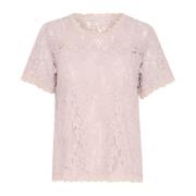 Blonde Top Brændt Lilla Feminin Stil