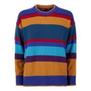 Stribet Uld Cashmere Crew-Neck Sweater