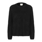 Sort Strik Pullover Sweater