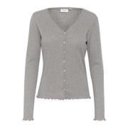 Grå Quill Melange Cardigan Top