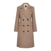 Klassisk Lapel Coat i Sandy Grey Melange