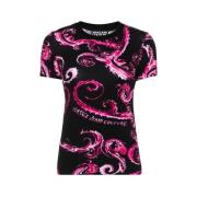 Chromo Couture T-shirt Sort Fuchsia Print