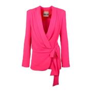 Fuchsia V-Neck Blazer Forår/Sommer