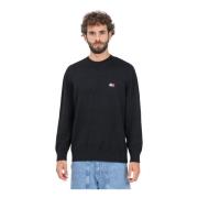 Sort Crewneck Sweater Casual Efterår Vinter