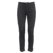 Slim Fit Sort Bukser 5 Lommer